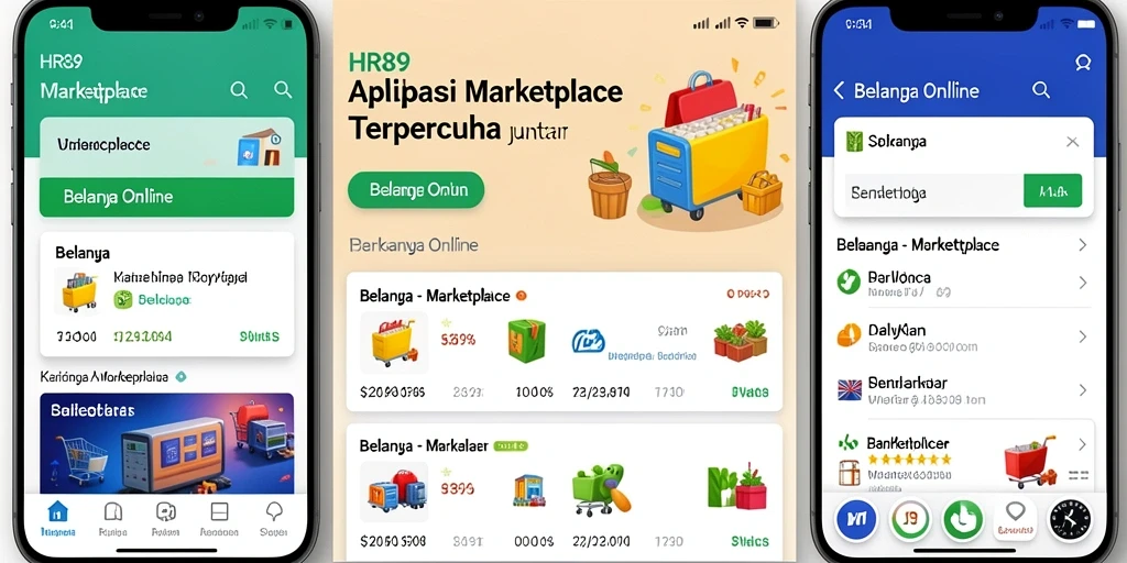 Tampilan antarmuka pengguna aplikasi HR89 untuk belanja online.