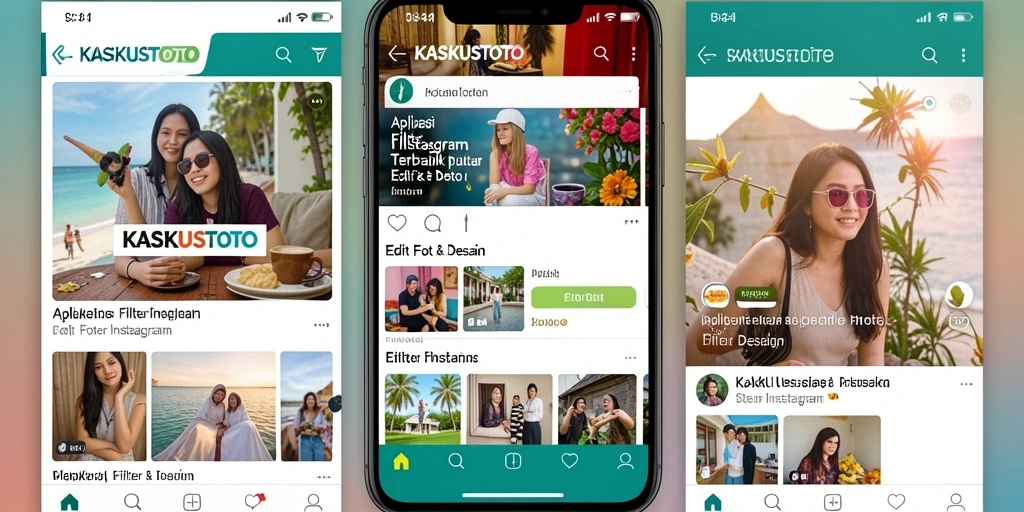 Tampilan antarmuka KASKUSTOTO dengan berbagai filter Instagram yang menarik.