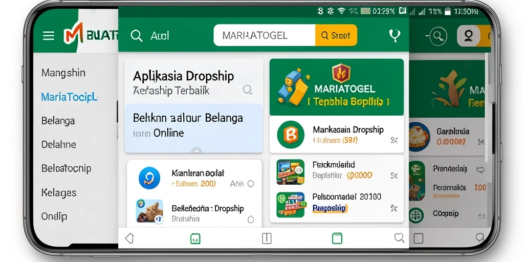 Tampilan antarmuka MARIATOGEL untuk dropship yang user-friendly dan mudah dinavigasi.