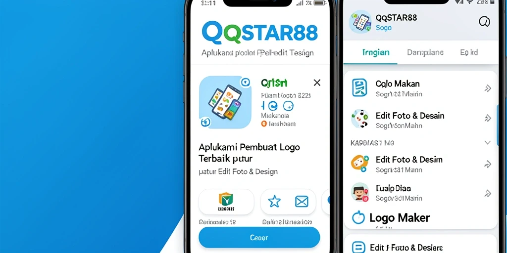 Tampilan antarmuka QQSTAR88 yang memudahkan pengguna dalam mendesain logo.