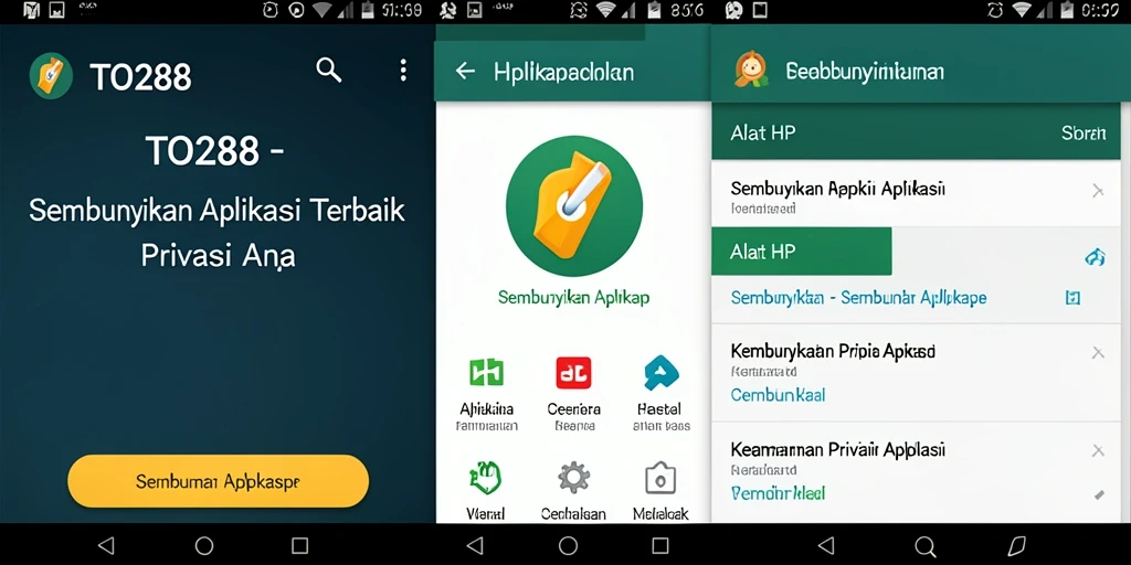 Antarmuka TO288 yang intuitif untuk menyembunyikan aplikasi.