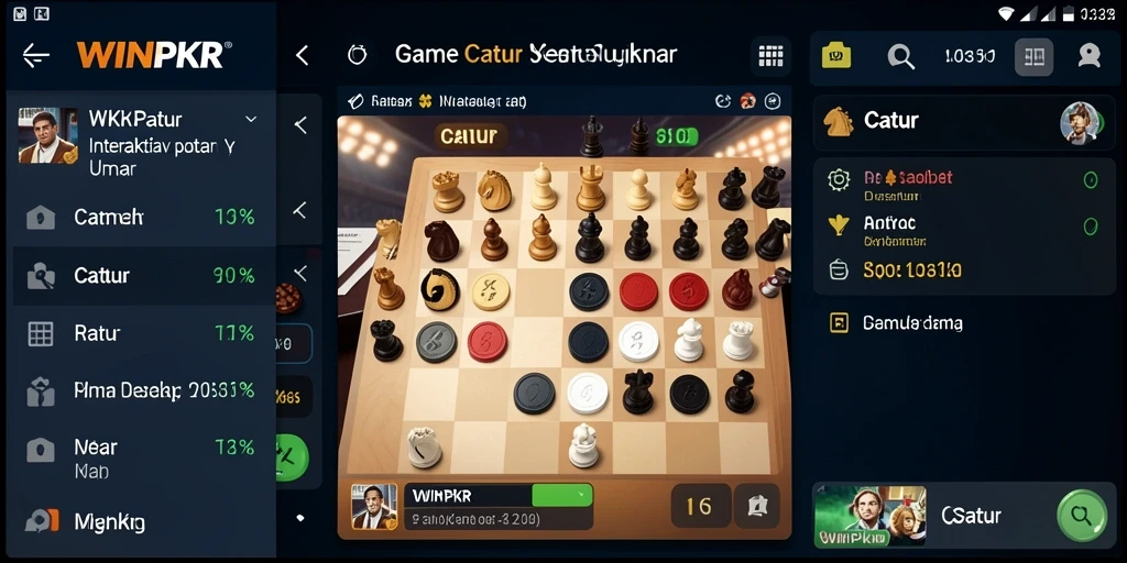 Antarmuka pengguna dari game Catur WINPKR yang menarik dan interaktif.